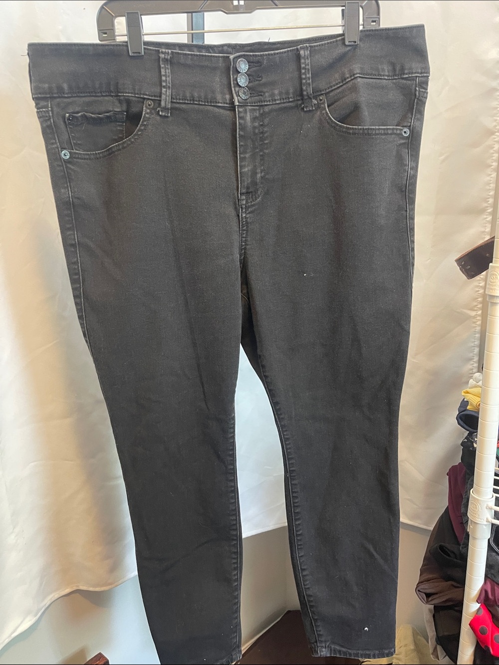 torrid Black High-Rise Skinny Jeans with Triple Button Waist